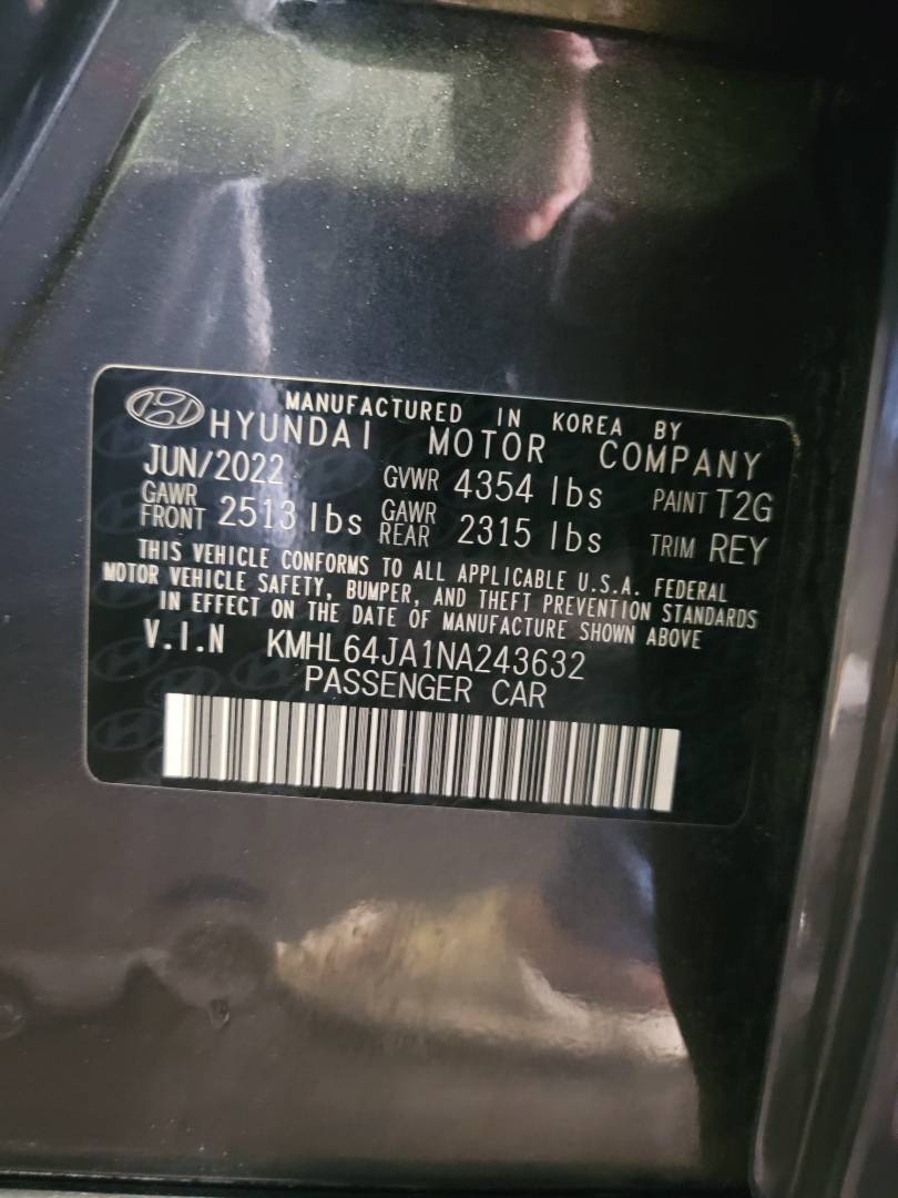 2022 HYUNDAI SONATA — 43031 KM — Lot A243632 — Main - Marhaba Auctions Used Cars - Image 10