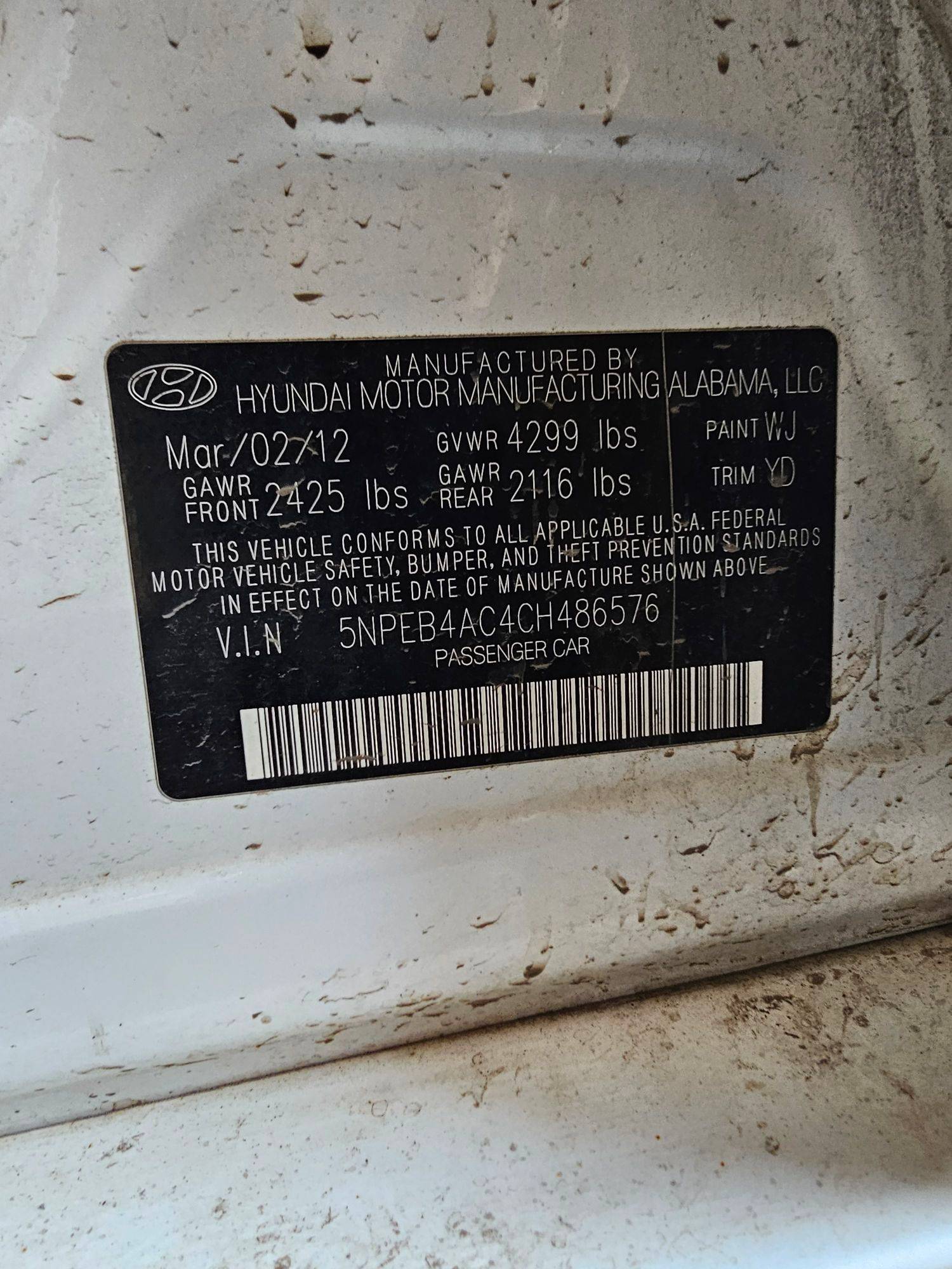 2012 HYUNDAI SONATA — 145519 Miles — Lot 4CH486576 — Main - Marhaba Auctions Used Cars - Image 9