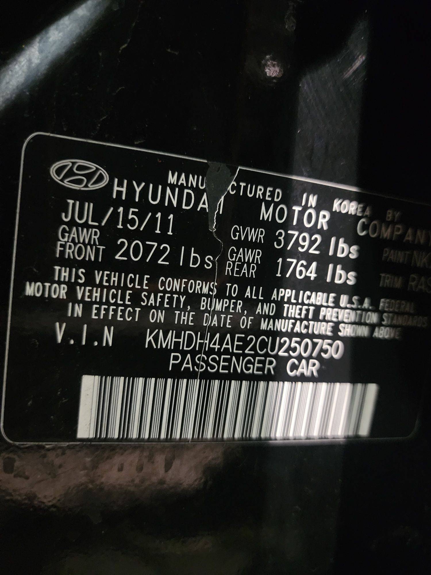 2012 HYUNDAI ELANTRA — 190825 Miles — Lot 37864392 - Marhaba Auctions Used Cars - Image 3