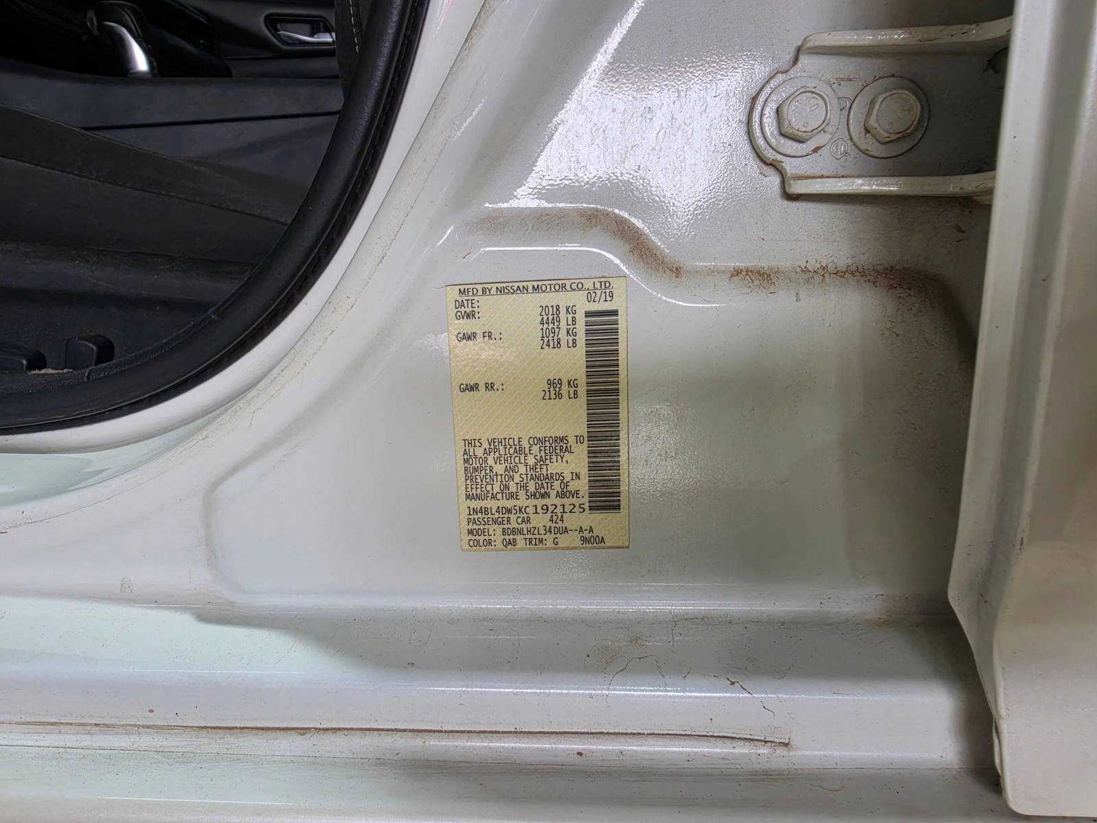 2019 NISSAN ALTIMA — 175272 Miles — Lot 5KC192125 - Marhaba Auctions Used Cars - Image 9