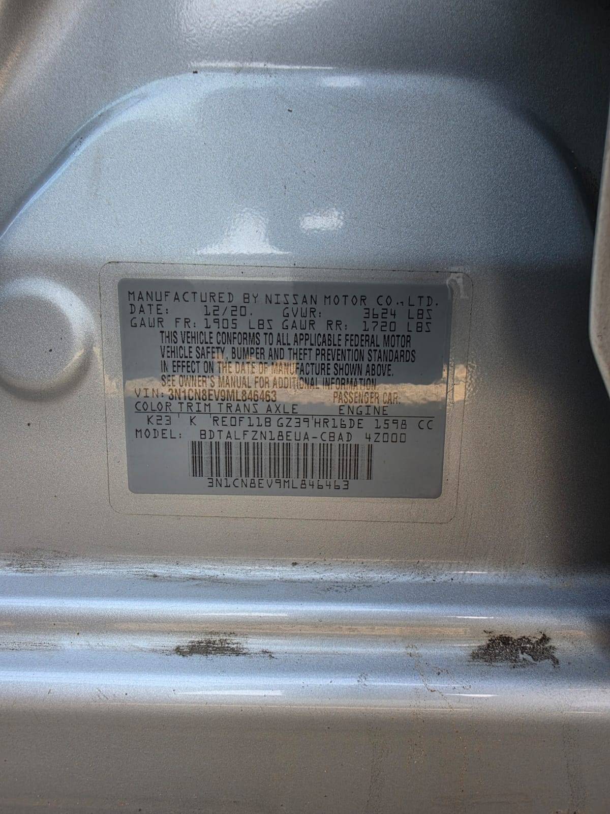 2021 NISSAN VERSA — 90288 Miles — Lot ML846463 - Marhaba Auctions Used Cars - Image 8