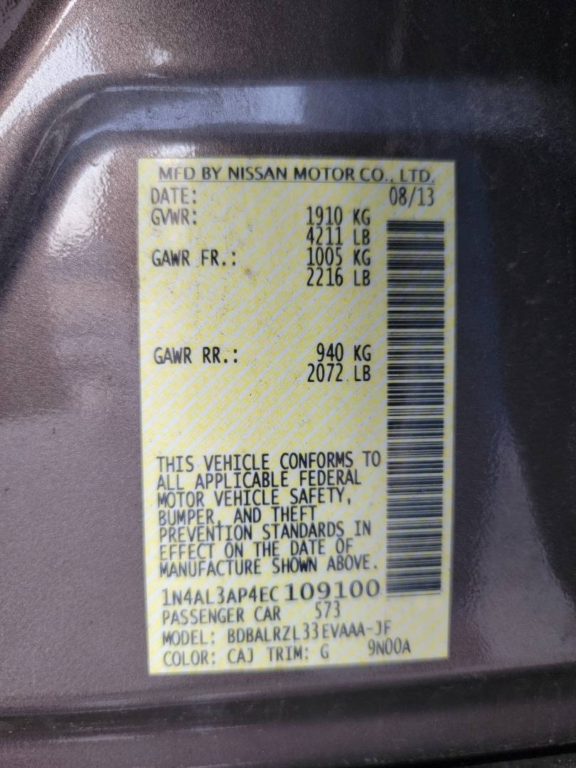 2014 NISSAN ALTIMA — 154401 Miles — Lot 76854973 — Main - Marhaba Auctions Used Cars - Image 9