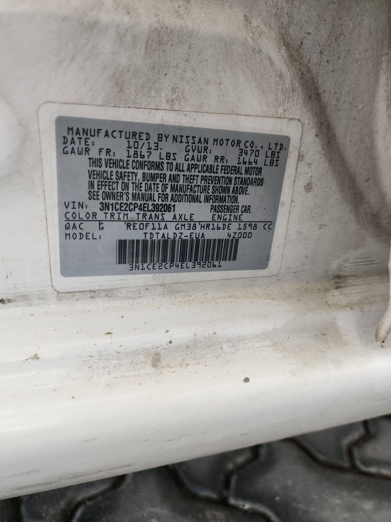 2014 NISSAN VERSA NOTE — 217024 Miles — Lot 70015833 - Marhaba Auctions Used Cars - Image 8