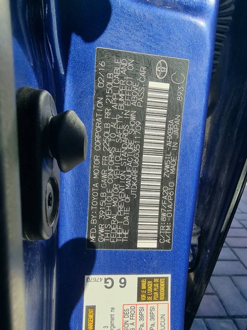 2016 TOYOTA PRIUS — 224732 Miles — Lot 3511709 — Ind. 12 - Marhaba Auctions Used Cars - Image 8