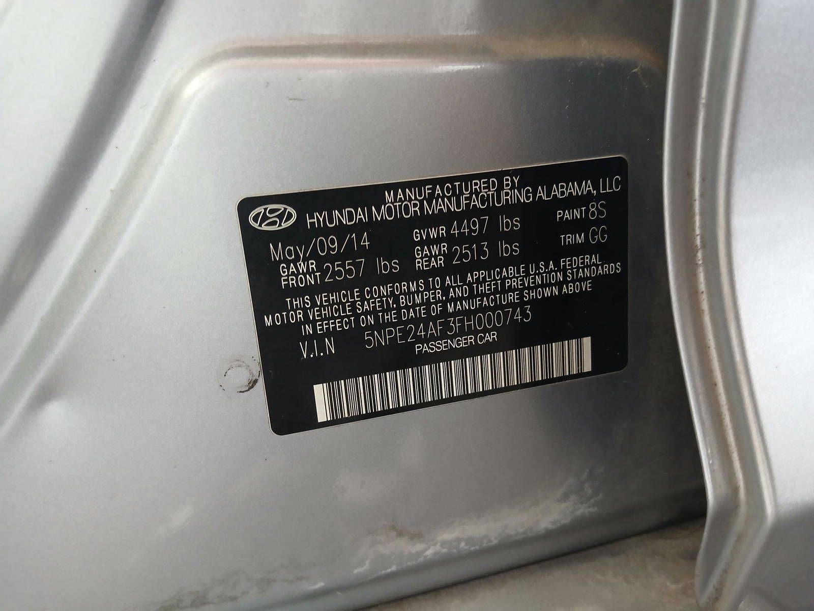 2015 HYUNDAI SONATA — 121673 Miles — Lot H000743 — Souq - Marhaba Auctions Used Cars - Image 9