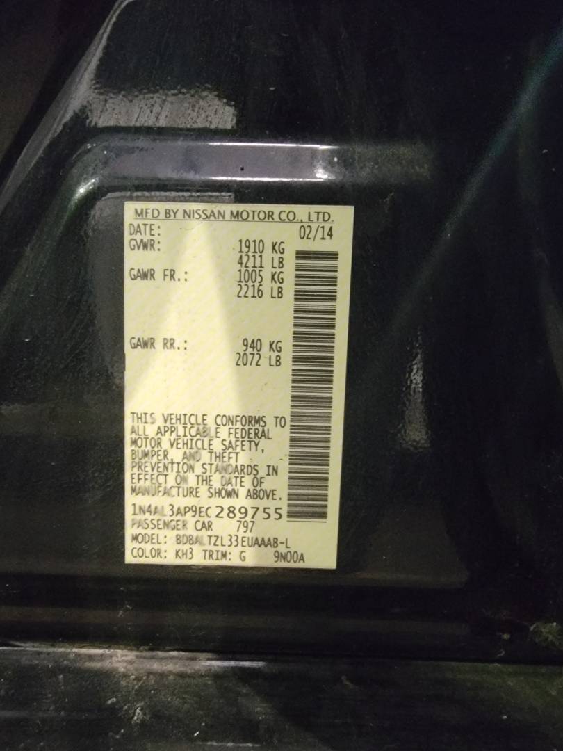 2014 NISSAN ALTIMA — 146876 Miles — Lot 70389254 — Main - Marhaba Auctions Used Cars - Image 10