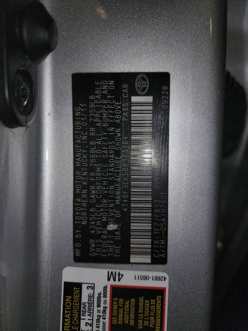 2011 TOYOTA CAMRY — 276355 Miles — Lot 69407923 - Marhaba Auctions Used Cars - Image 8