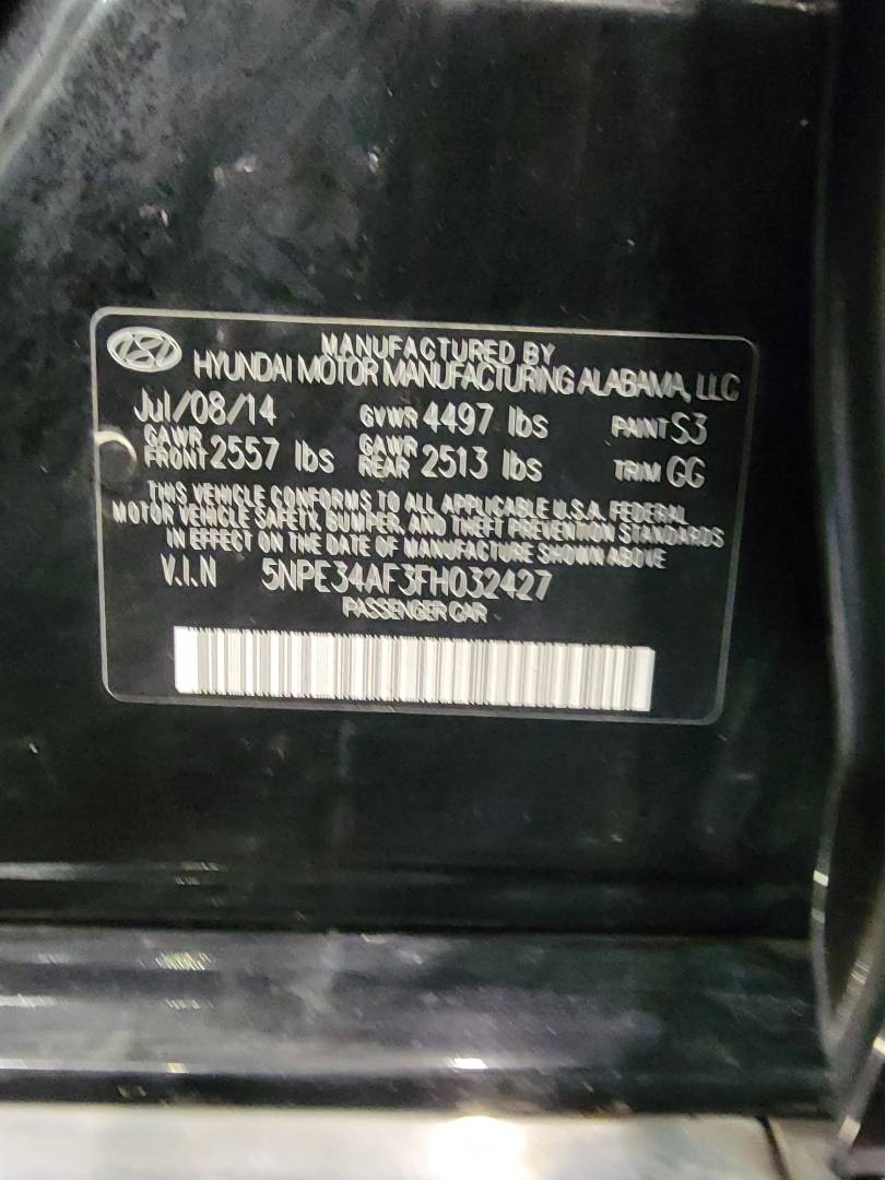 2015 HYUNDAI SONATA — 128624 Miles — Lot FH032427 — Main - Marhaba Auctions Used Cars - Image 10
