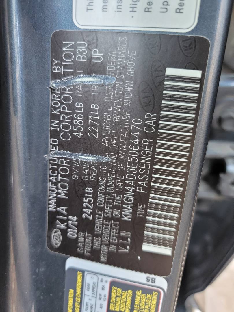 2014 KIA OPTIMA — 217583 Miles — Lot 5064470 — Main - Marhaba Auctions Used Cars - Image 10