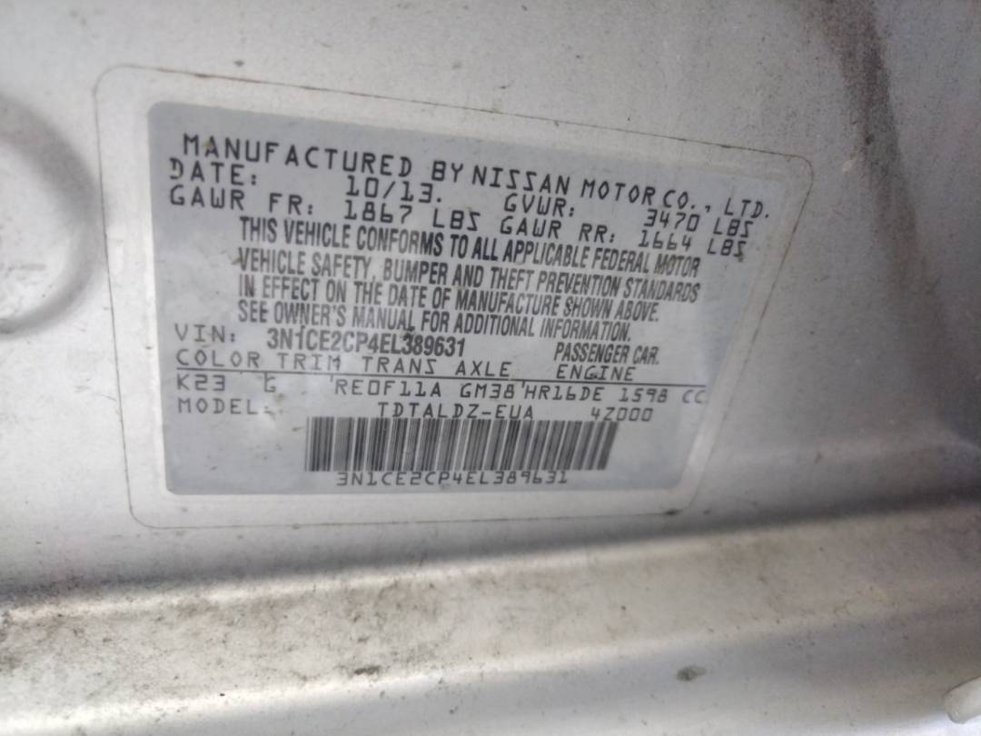 2014 NISSAN VERSA NOTE — 205545 Miles — Lot 37876857 - Marhaba Auctions Used Cars - Image 9