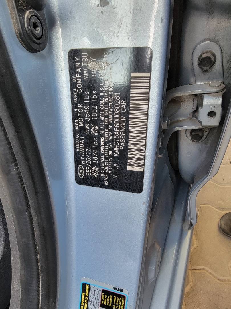 2013 HYUNDAI ACCENT — 136080 Miles — Lot 6DU080281 — Main - Marhaba Auctions Used Cars - Image 9