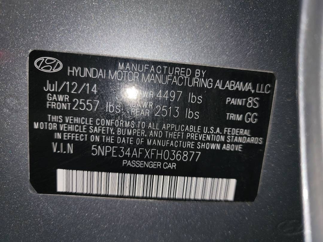 2015 HYUNDAI SONATA — 144487 Miles — Lot 37220124 - Marhaba Auctions Used Cars - Image 9