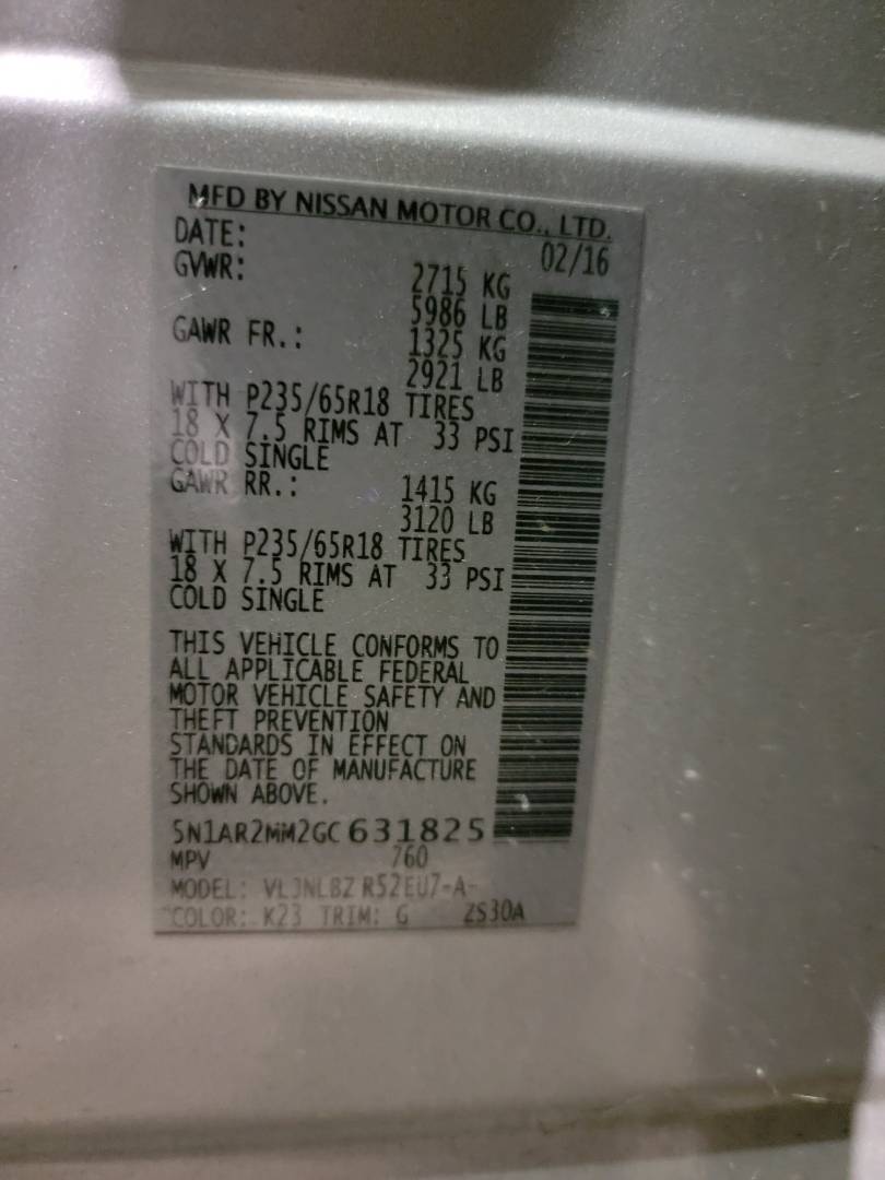 NISSAN PATHFINDER 2016 - Marhaba Auction Used Cars - Image 9