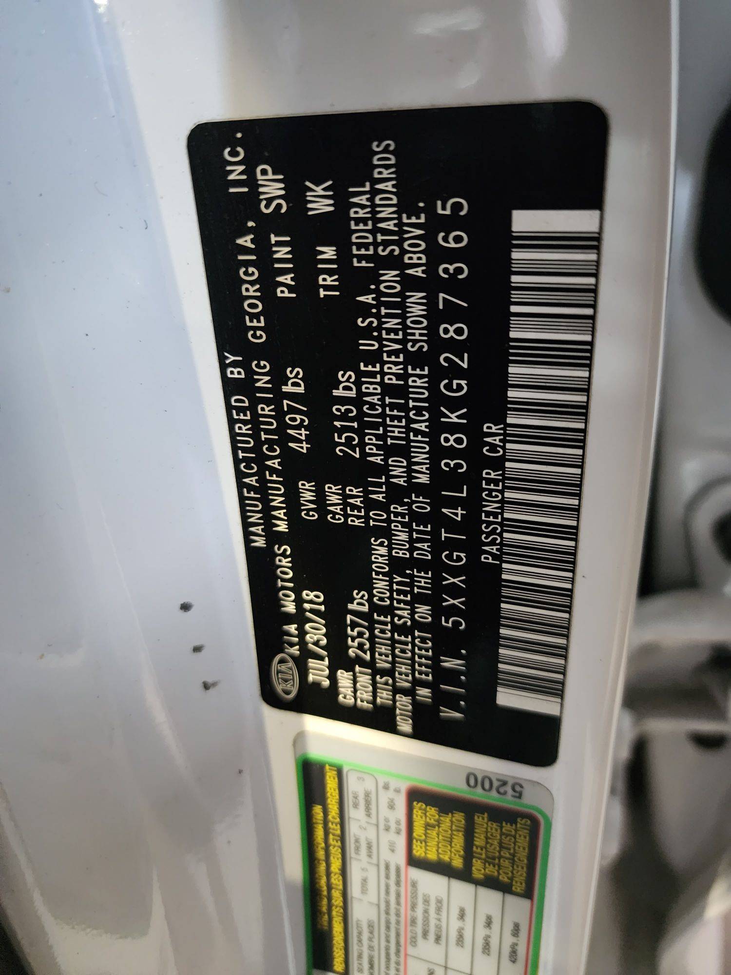 KIA OPTIMA 2019 - Marhaba Auction Used Cars - Image 10