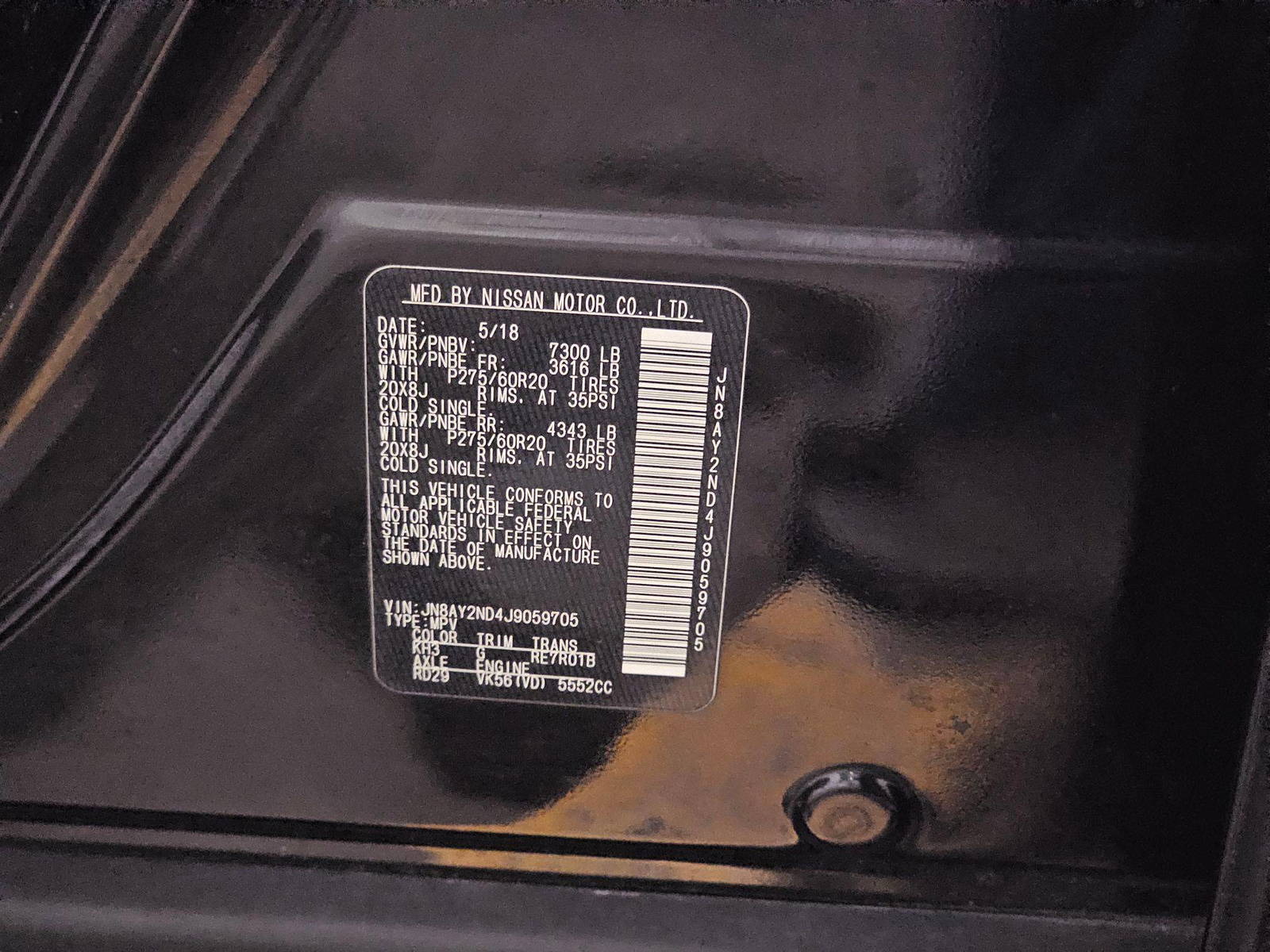 2018 NISSAN ARMADA — 95520 Miles — Lot 86891285 — Main - Marhaba Auctions Used Cars - Image 10