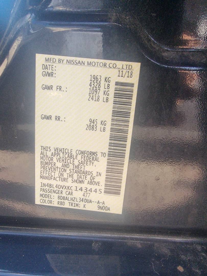 NISSAN ALTIMA 2019 - Marhaba Auction Used Cars - Image 8