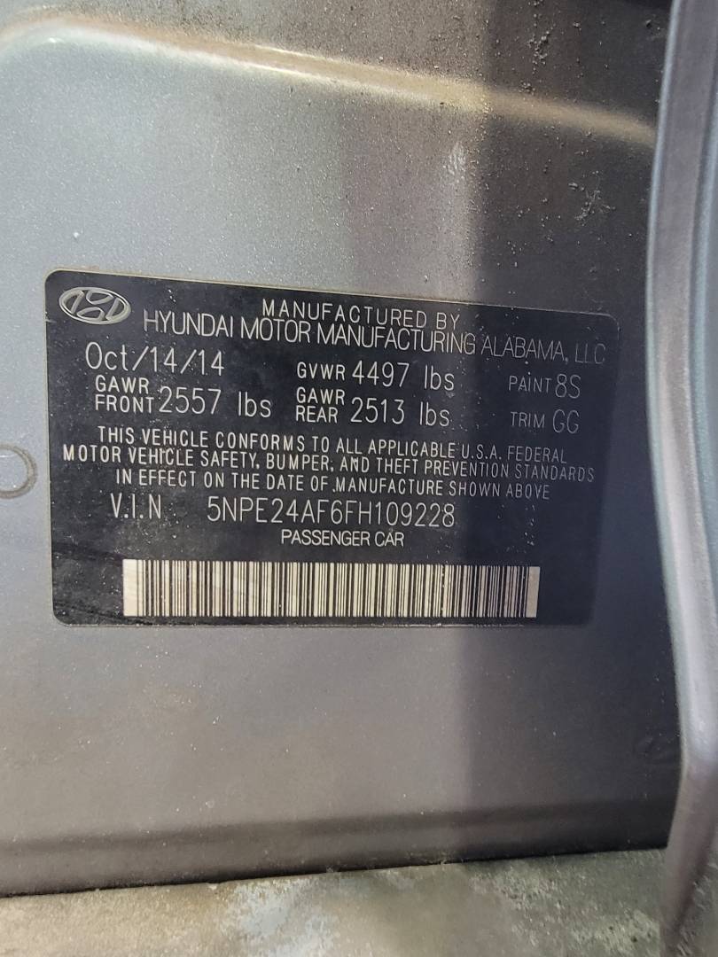 2015 HYUNDAI SONATA — 185849 Miles — Lot FH109228 — Main - Marhaba Auctions Used Cars - Image 9
