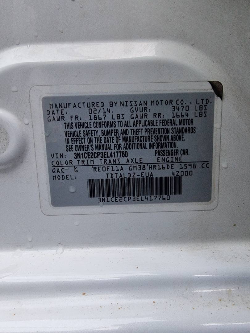 2014 NISSAN VERSA NOTE — 140623 Miles — Lot 70027074 — Main - Marhaba Auctions Used Cars - Image 9