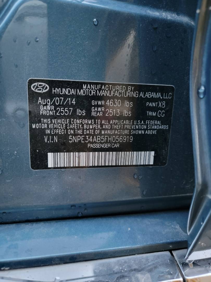 2015 HYUNDAI SONATA — 85323 Miles — Lot 81128353 - Marhaba Auctions Used Cars - Image 9