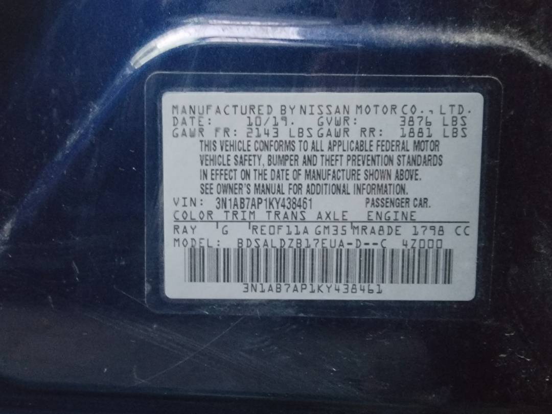 2019 NISSAN SENTRA — 82610 Miles — Lot 47273464 — Main - Marhaba Auctions Used Cars - Image 8