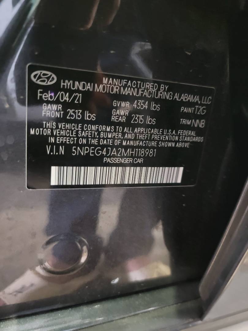 2021 HYUNDAI SONATA — 61897 Miles — Lot 118981 — Main - Marhaba Auctions Used Cars - Image 8