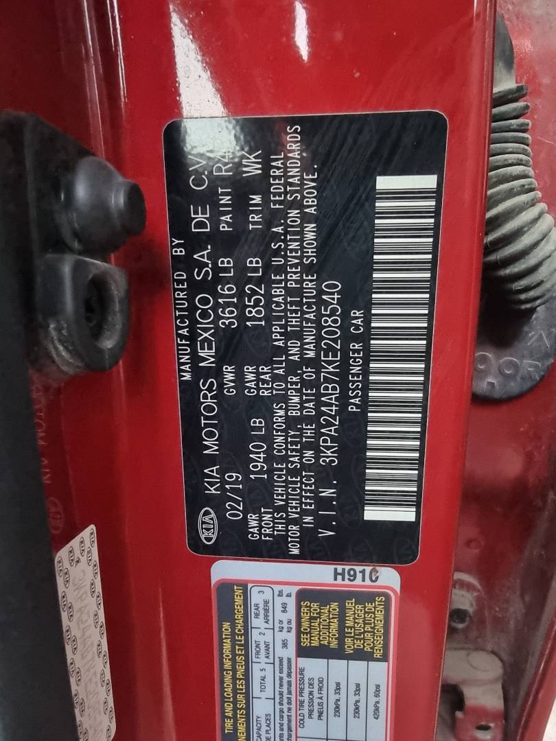 2019 KIA RIO — 47727 Miles — Lot KE208540 — Ind. 12 - Marhaba Auctions Used Cars - Image 7