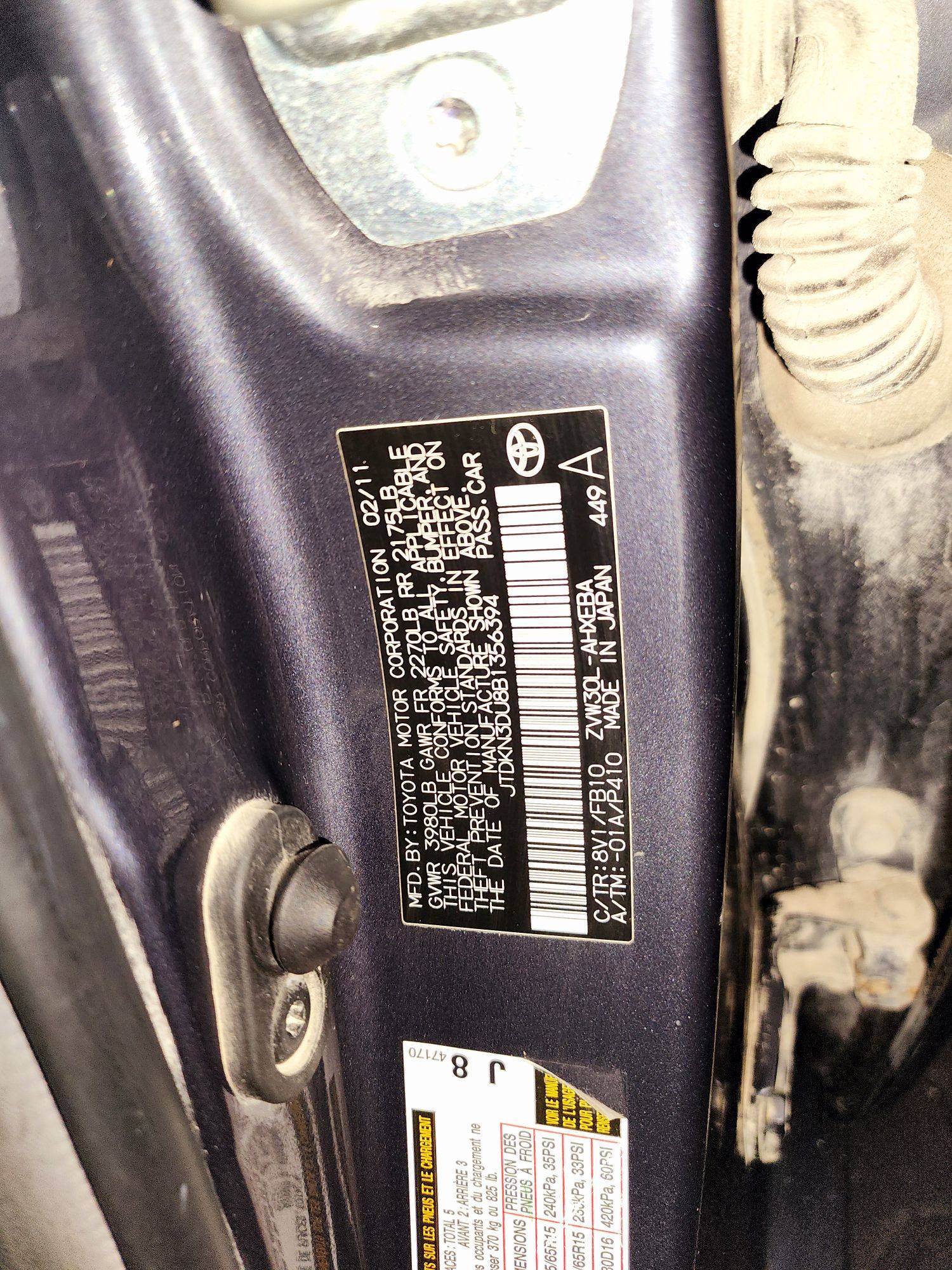 2011 TOYOTA PRIUS — 224355 Miles — Lot B1356394 — Souq - Marhaba Auctions Used Cars - Image 9