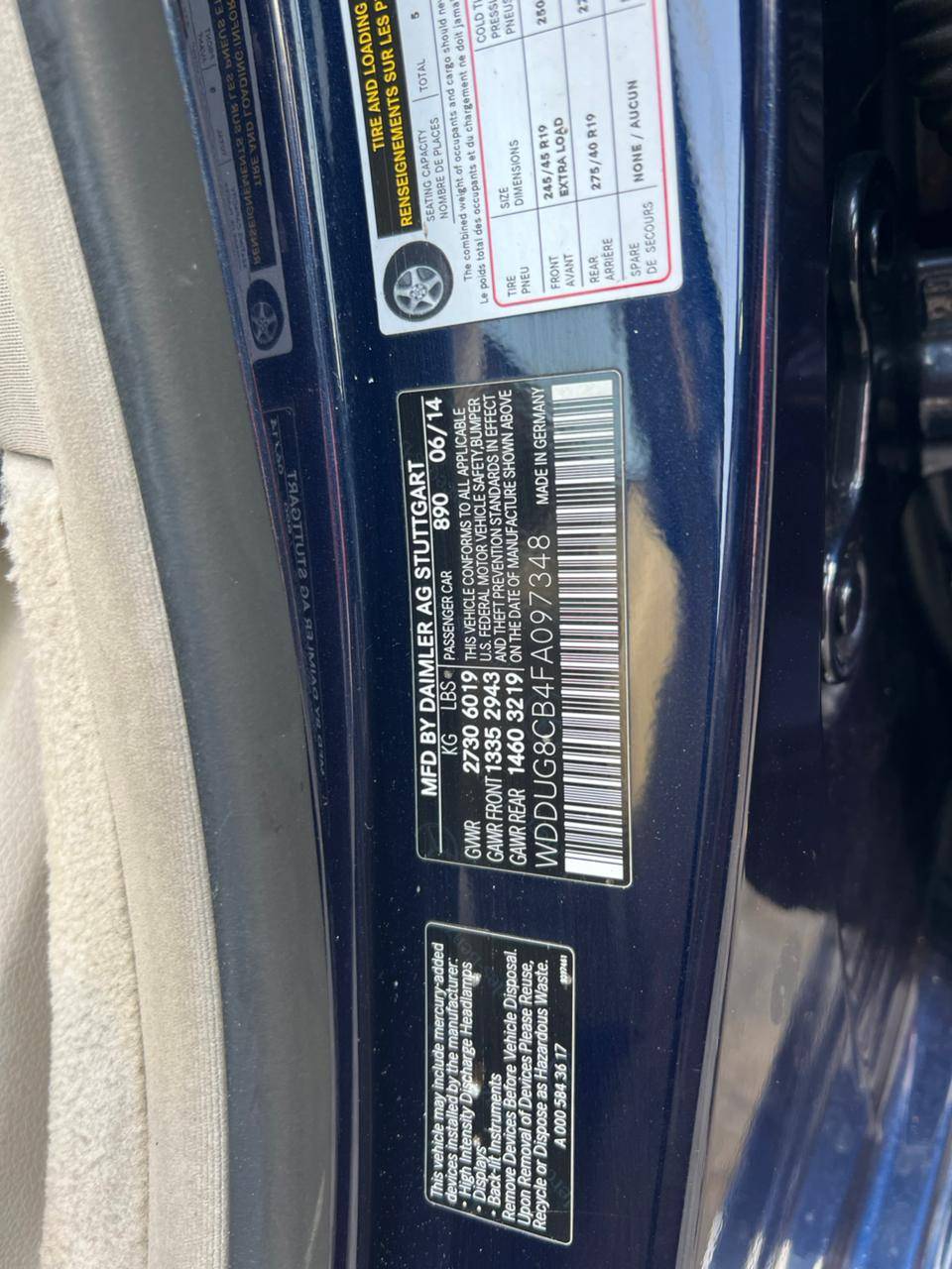 MERCEDES BENZ S 550 2015 - Marhaba Auction Used Cars - Image 10