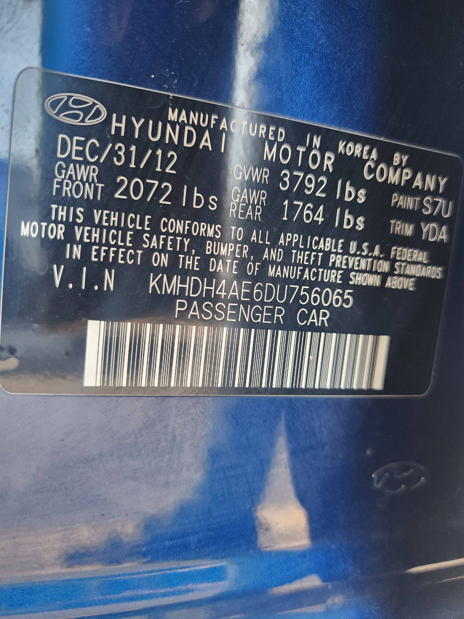 2013 HYUNDAI ELANTRA — 139138 Miles — Lot 70896453 - Marhaba Auctions Used Cars - Image 3