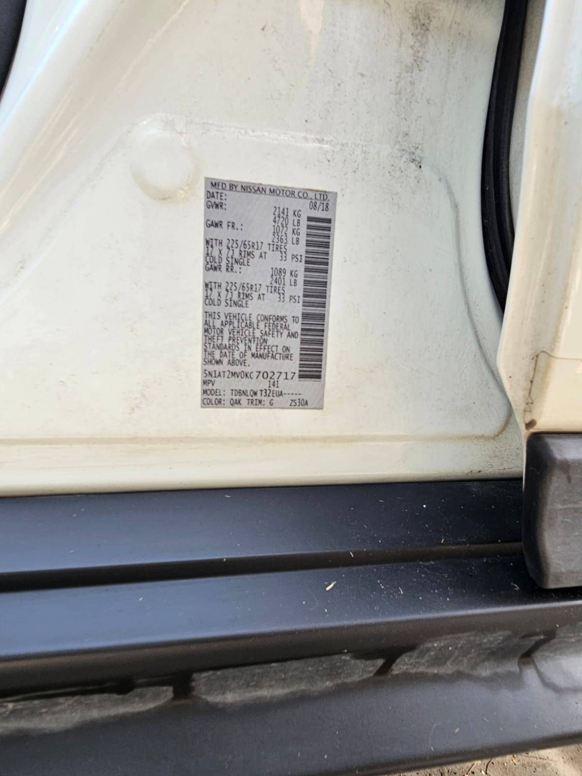 2019 NISSAN ROGUE — 151252 Miles — Lot KC702717 — Main - Marhaba Auctions Used Cars - Image 9
