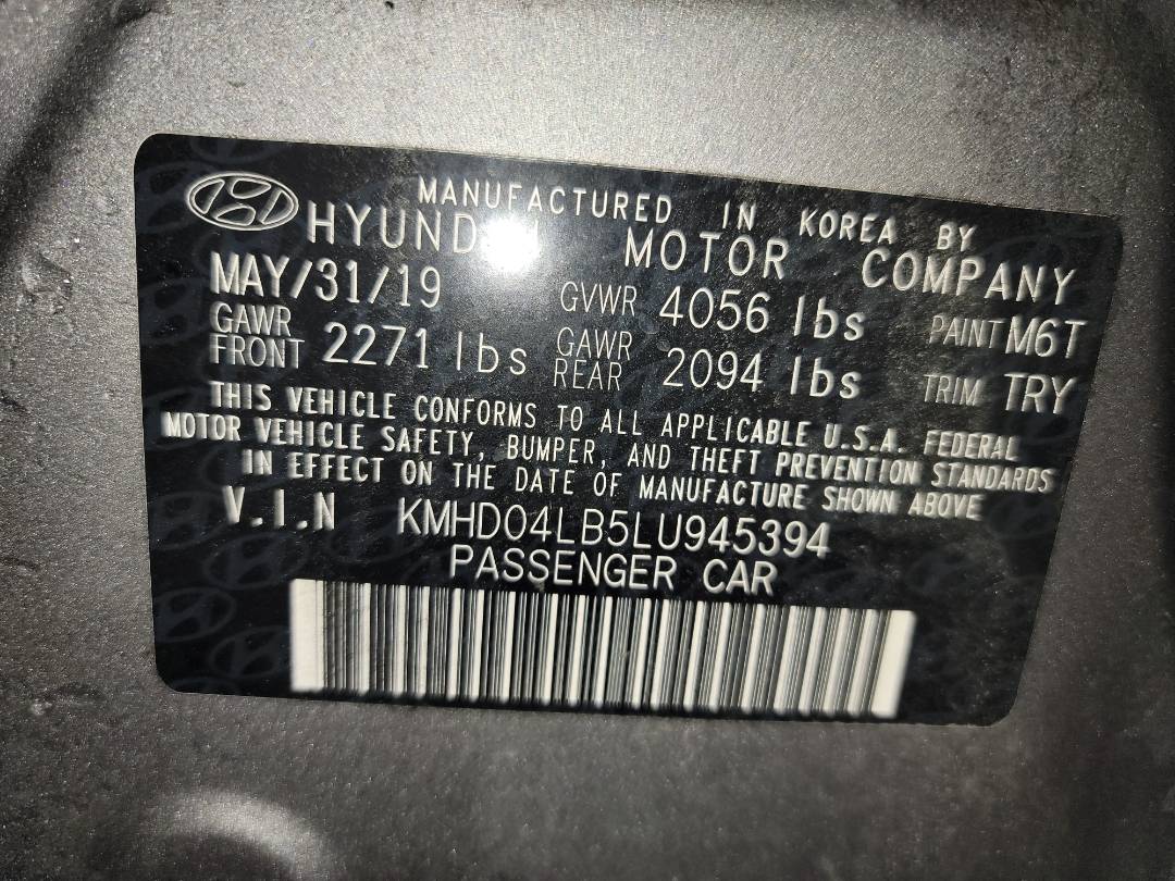 2020 HYUNDAI ELANTRA — 72861 Miles — Lot U945394 - Marhaba Auctions Used Cars - Image 8