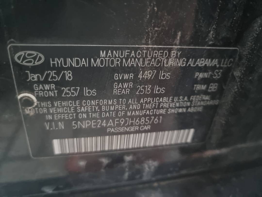 2018 HYUNDAI SONATA — sold — 121480 Miles — Lot 685761 — Ind. 12 - Marhaba Auctions Used Cars - Image 7