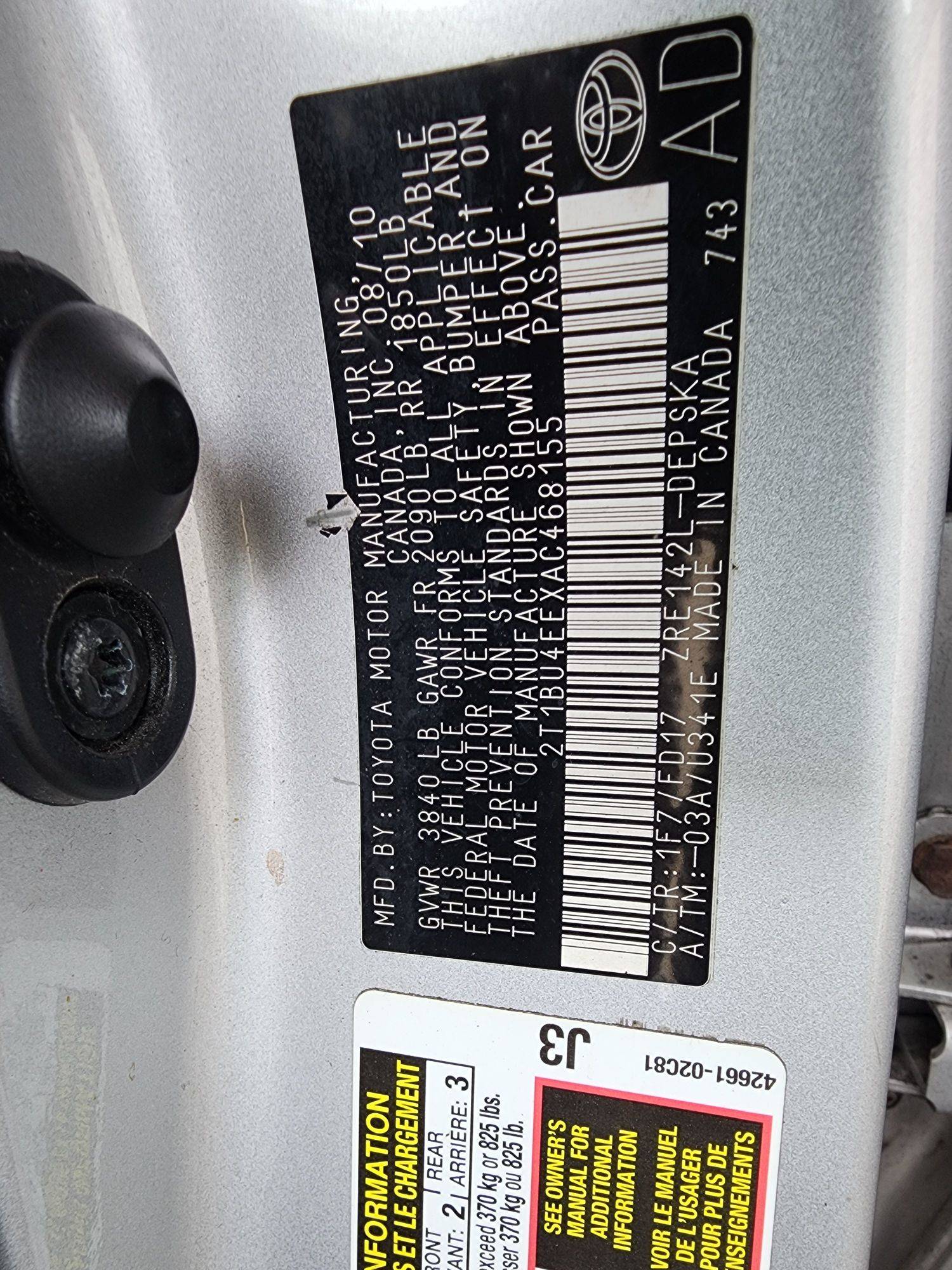 2010 TOYOTA COROLLA — 173069 Miles — Lot 468155 — Souq - Marhaba Auctions Used Cars - Image 10