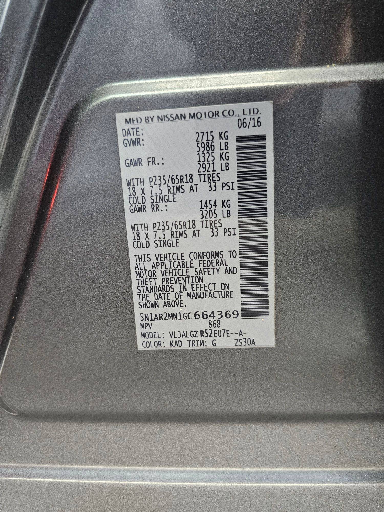 2016 NISSAN PATHFINDER — 103916 Miles — Lot 57690535 — Souq - Marhaba Auctions Used Cars - Image 9