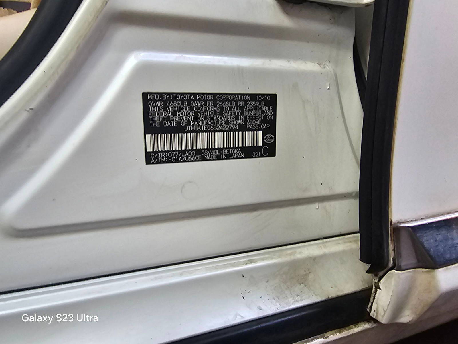 LEXUS ES 350 2011 - Marhaba Auction Used Cars - Image 10