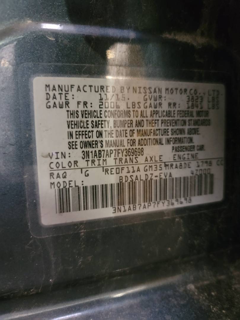 2015 NISSAN SENTRA — 132121 Miles — Lot 38295100 - Marhaba Auctions Used Cars - Image 10