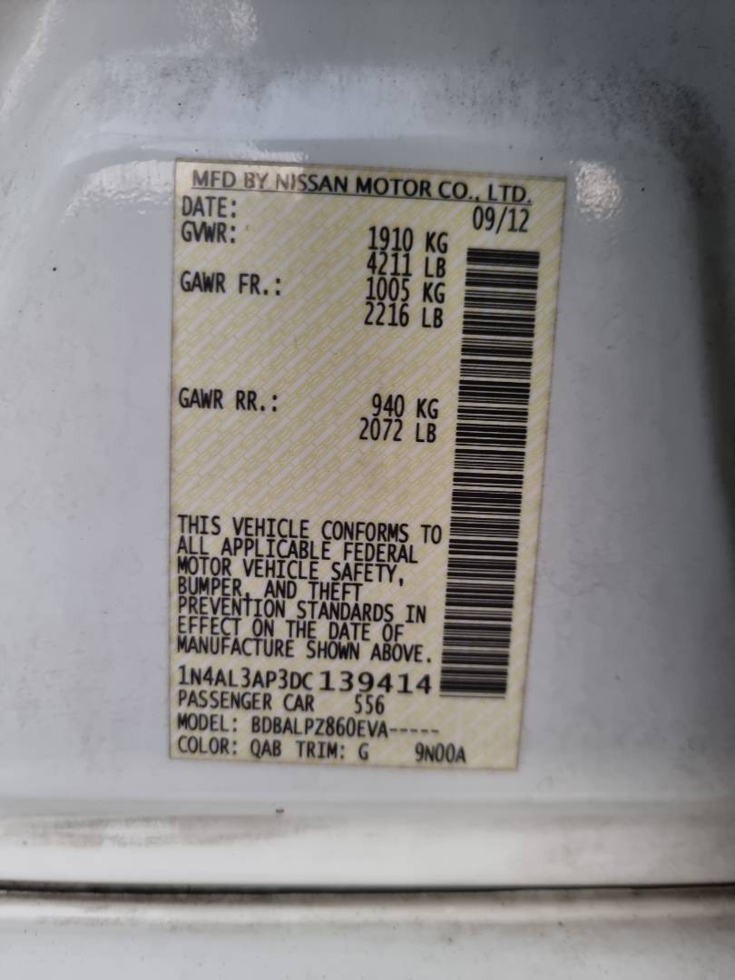 2013 NISSAN ALTIMA — 235732 Miles — Lot 38621935 — Ind. 12 - Marhaba Auctions Used Cars - Image 9