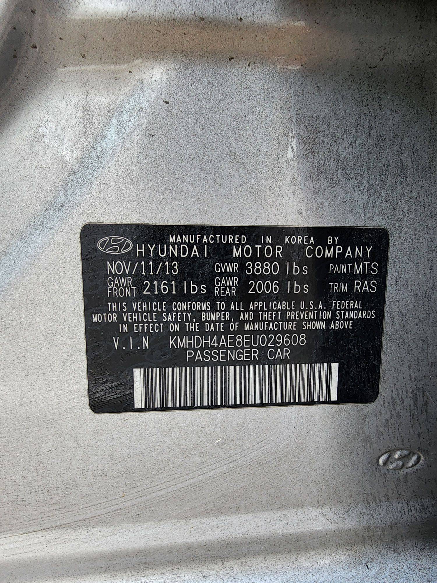 2014 HYUNDAI ELANTRA — 214303 Miles — Lot 50259334 — Souq - Marhaba Auctions Used Cars - Image 9