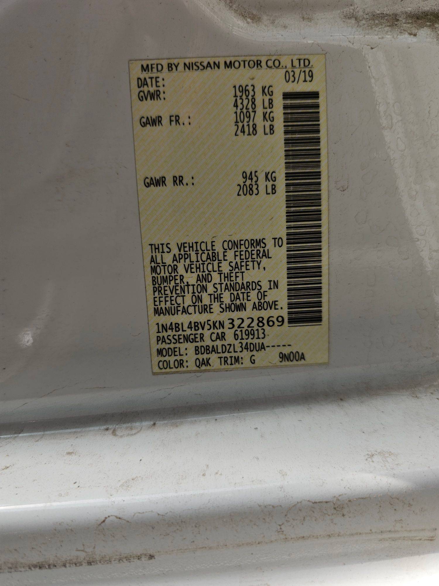 NISSAN ALTIMA 2019 - Marhaba Auction Used Cars - Image 9