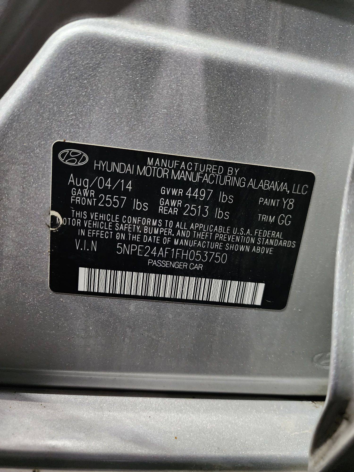 2015 HYUNDAI SONATA — 164397 Miles — Lot FH053750 — Al Quoz - Marhaba Auctions Used Cars - Image 10