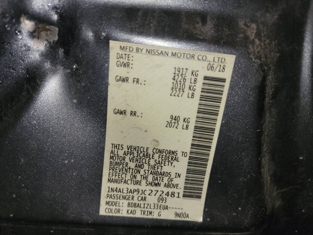 2018 NISSAN ALTIMA — 140180 Miles — Lot JC272481 - Marhaba Auctions Used Cars - Image 8