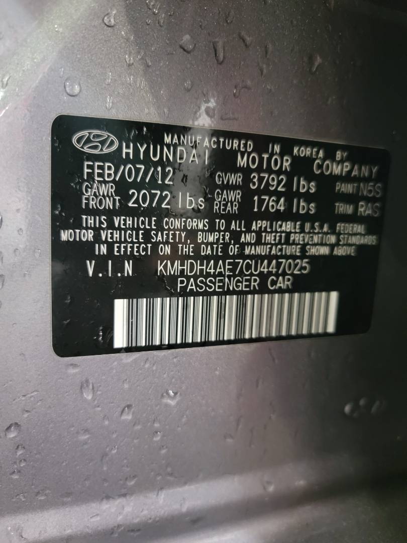 2012 HYUNDAI ELANTRA — 187159 Miles — Lot 77882913 - Marhaba Auctions Used Cars - Image 9
