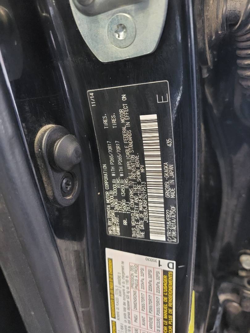 2015 TOYOTA 4RUNNER — 154966 Miles — Lot F5219513 — Main - Marhaba Auctions Used Cars - Image 9