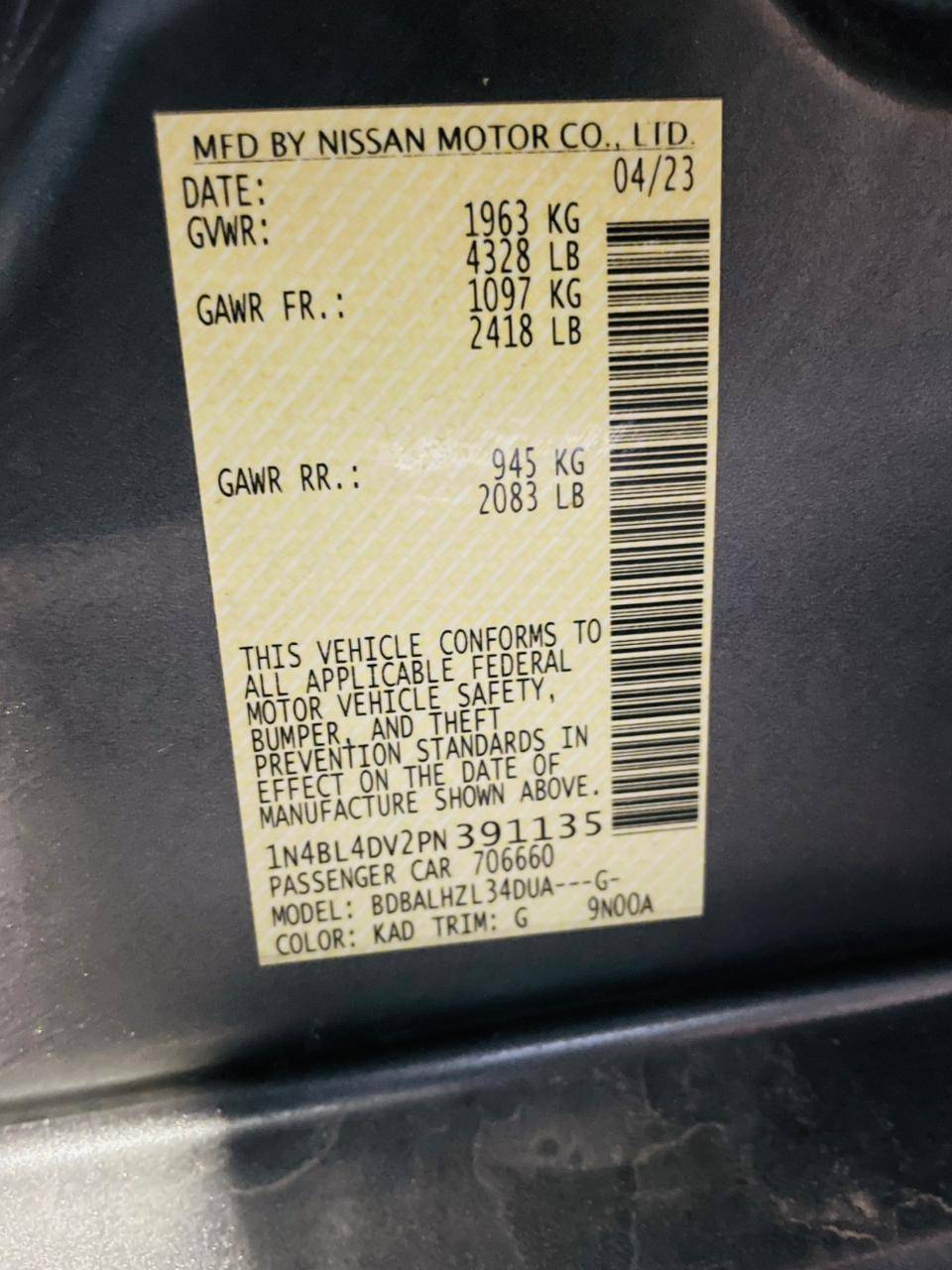 NISSAN ALTIMA 2023 - Marhaba Auction Used Cars - Image 12