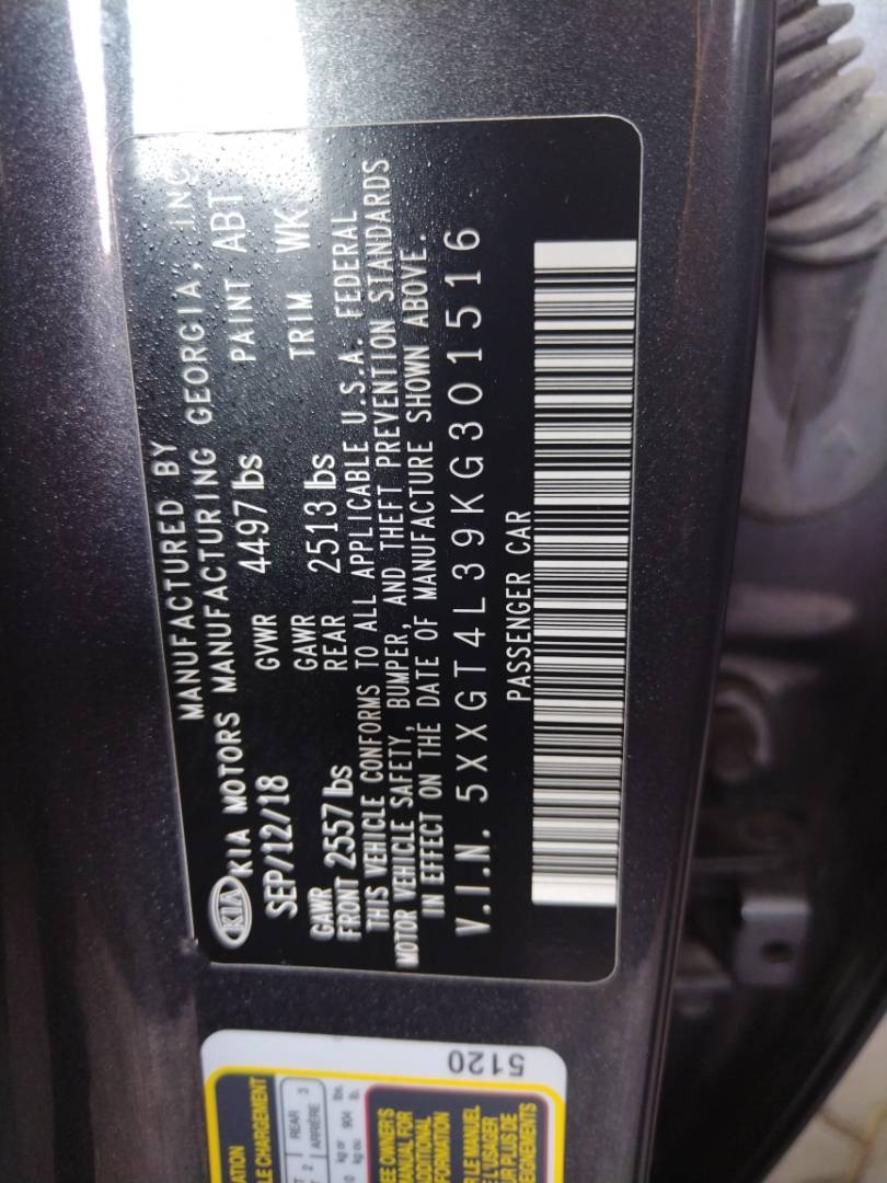 2019 KIA OPTIMA — 105947 Miles — Lot 37270170 - Marhaba Auctions Used Cars - Image 8