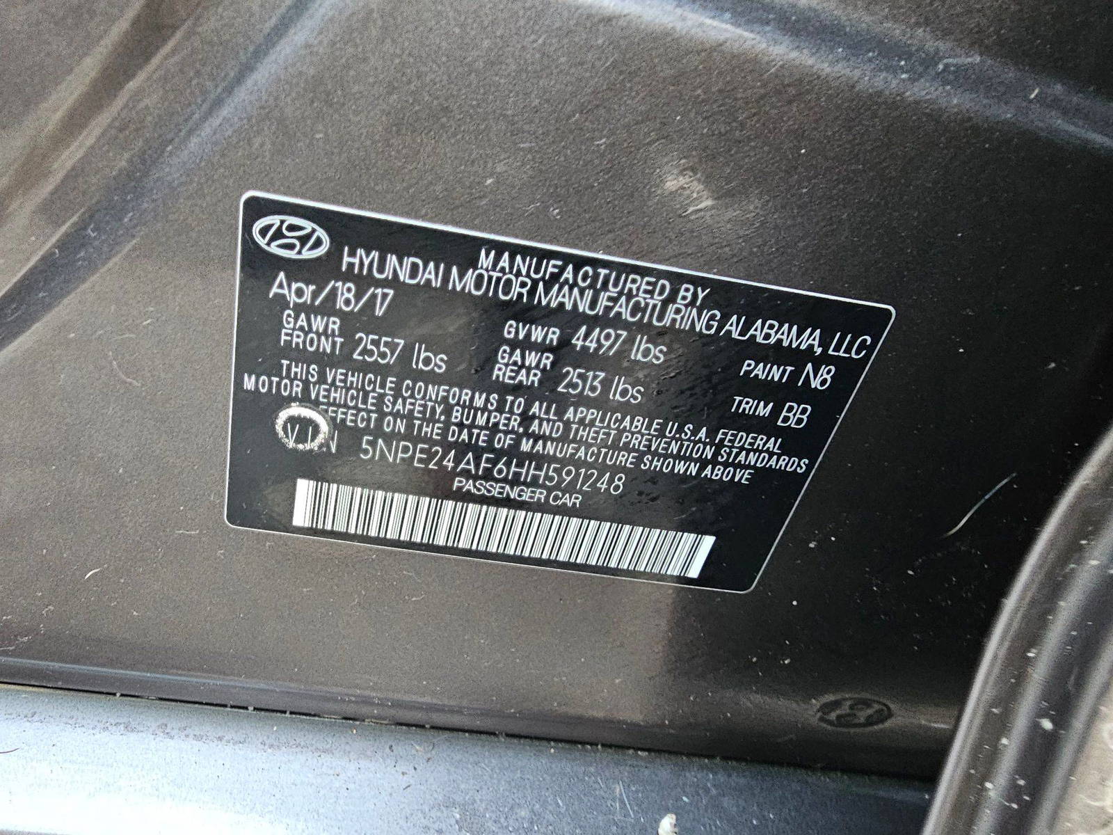 HYUNDAI SONATA 2017 - Marhaba Auction Used Cars - Image 9