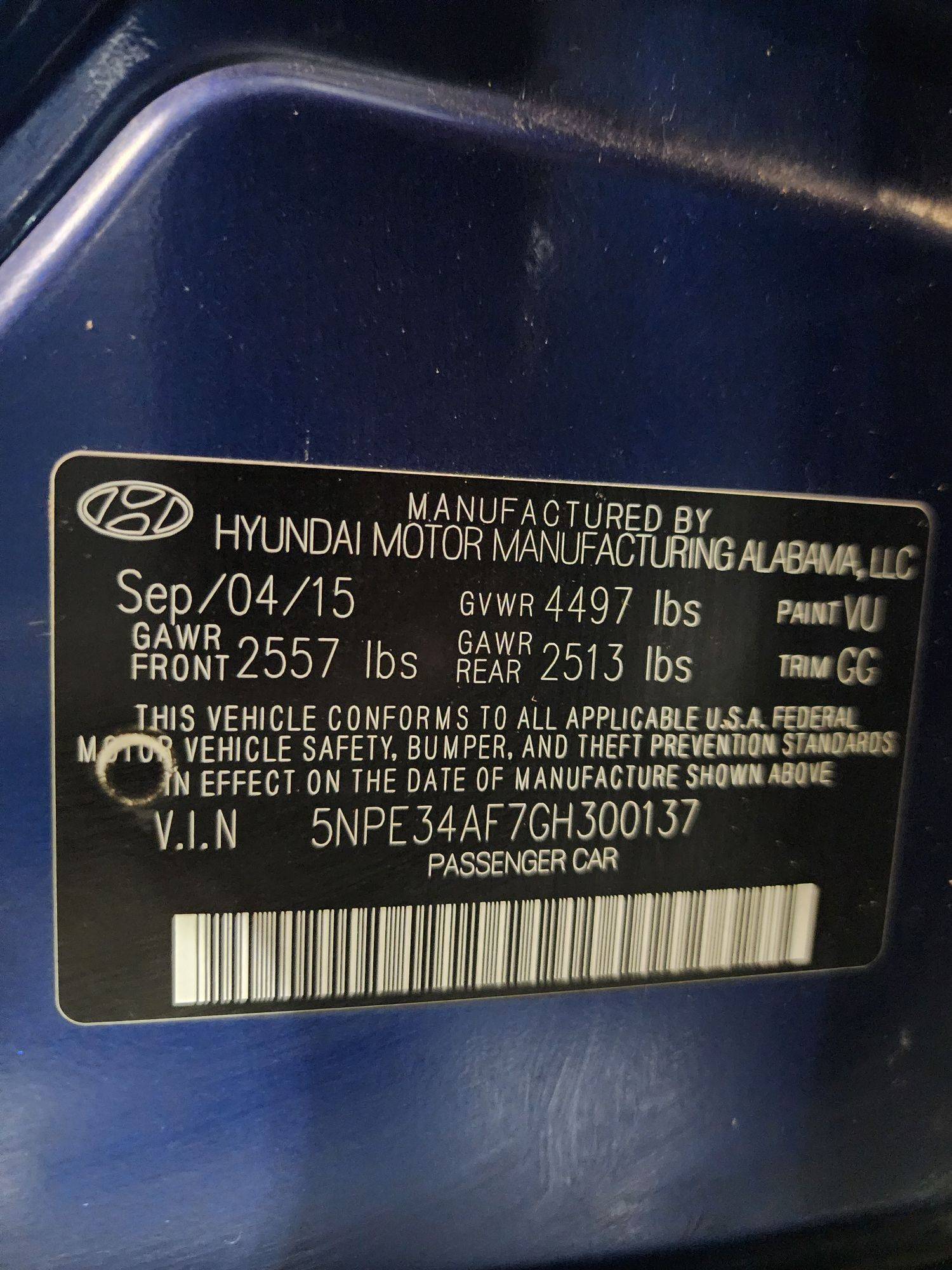 2016 HYUNDAI SONATA — 203224 Miles — Lot 1191151 — Souq - Marhaba Auctions Used Cars - Image 10