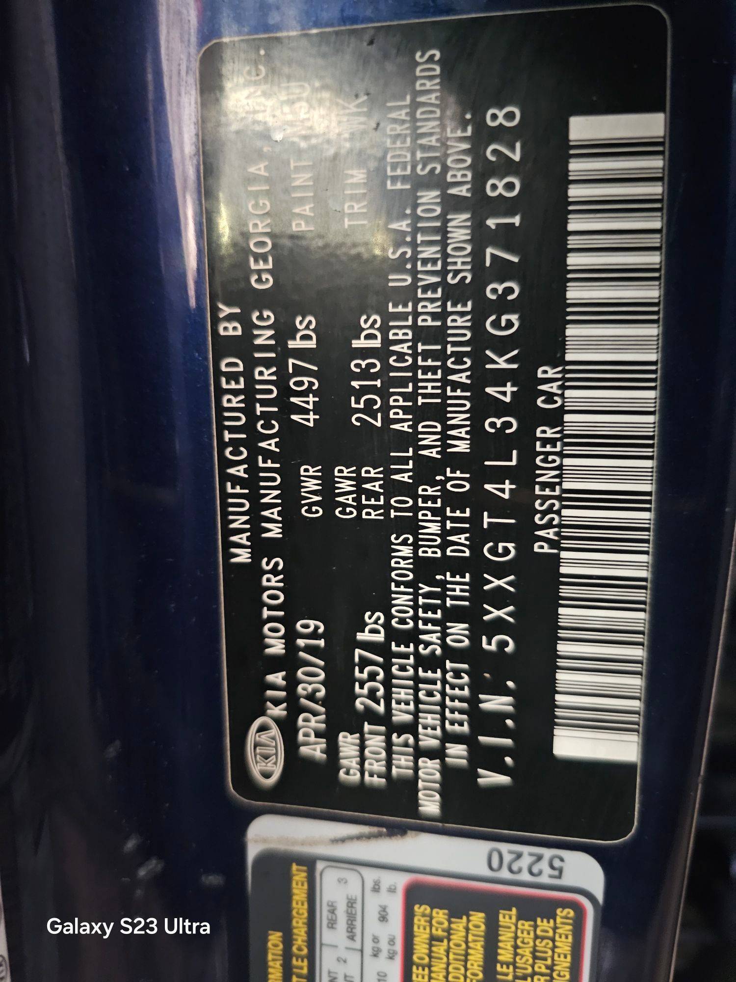 KIA OPTIMA 2019 - Marhaba Auction Used Cars - Image 10