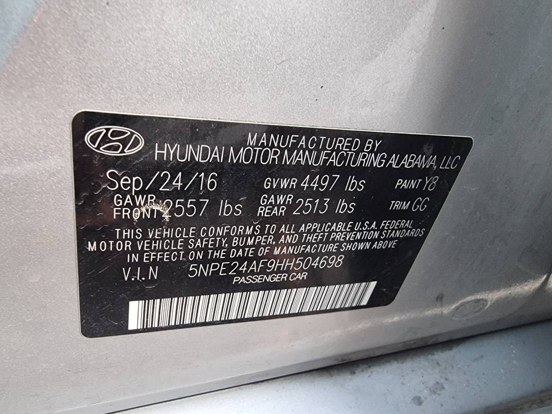 2017 HYUNDAI SONATA — 151525 Miles — Lot 504698 — Ind. 12 - Marhaba Auctions Used Cars - Image 10