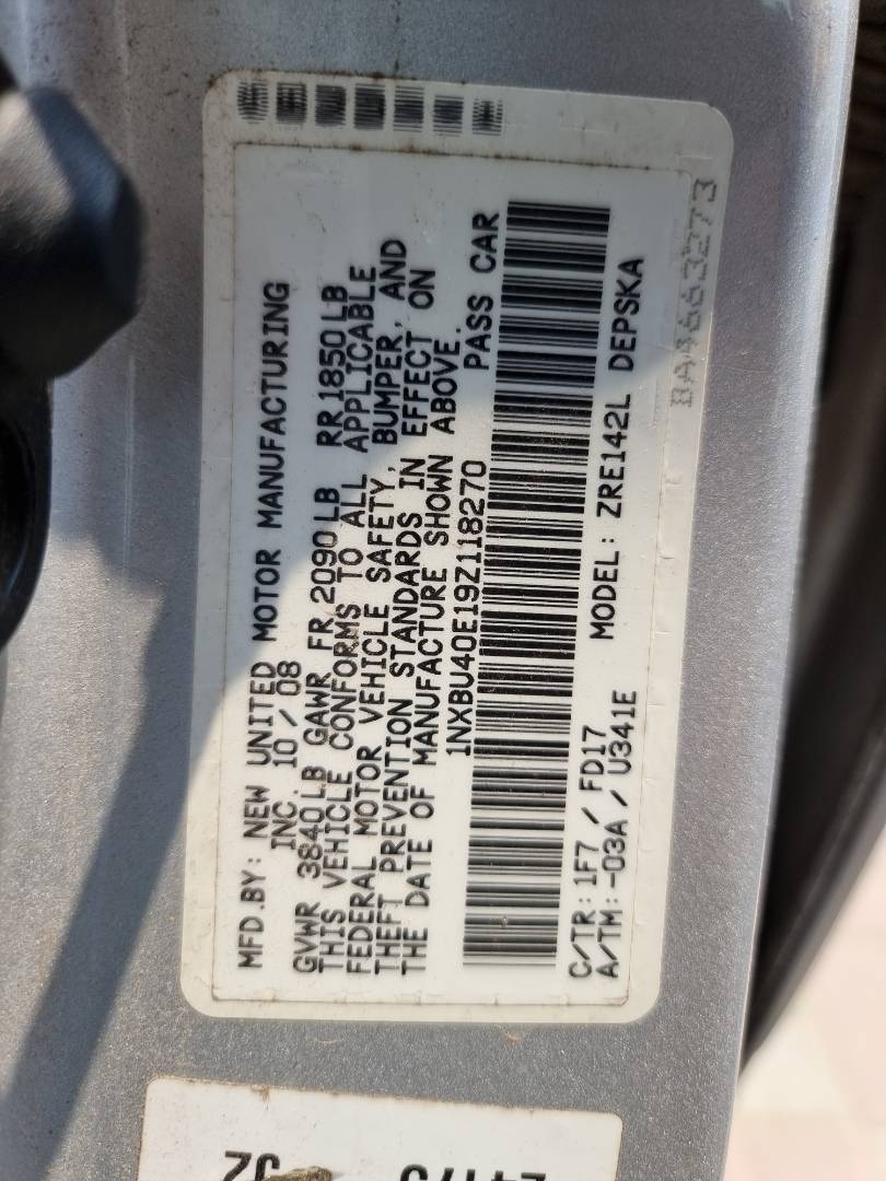 2009 TOYOTA COROLLA — 232770 Miles — Lot 31548798 — Main - Marhaba Auctions Used Cars - Image 8